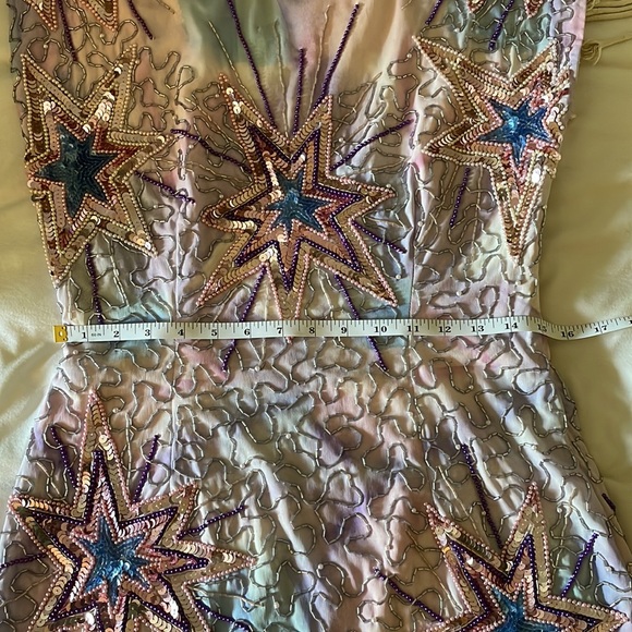 BRAND NEW LoveShackFancy Colville Beaded Sequin Celestial Star Dress in Purple - Picture 10 of 11